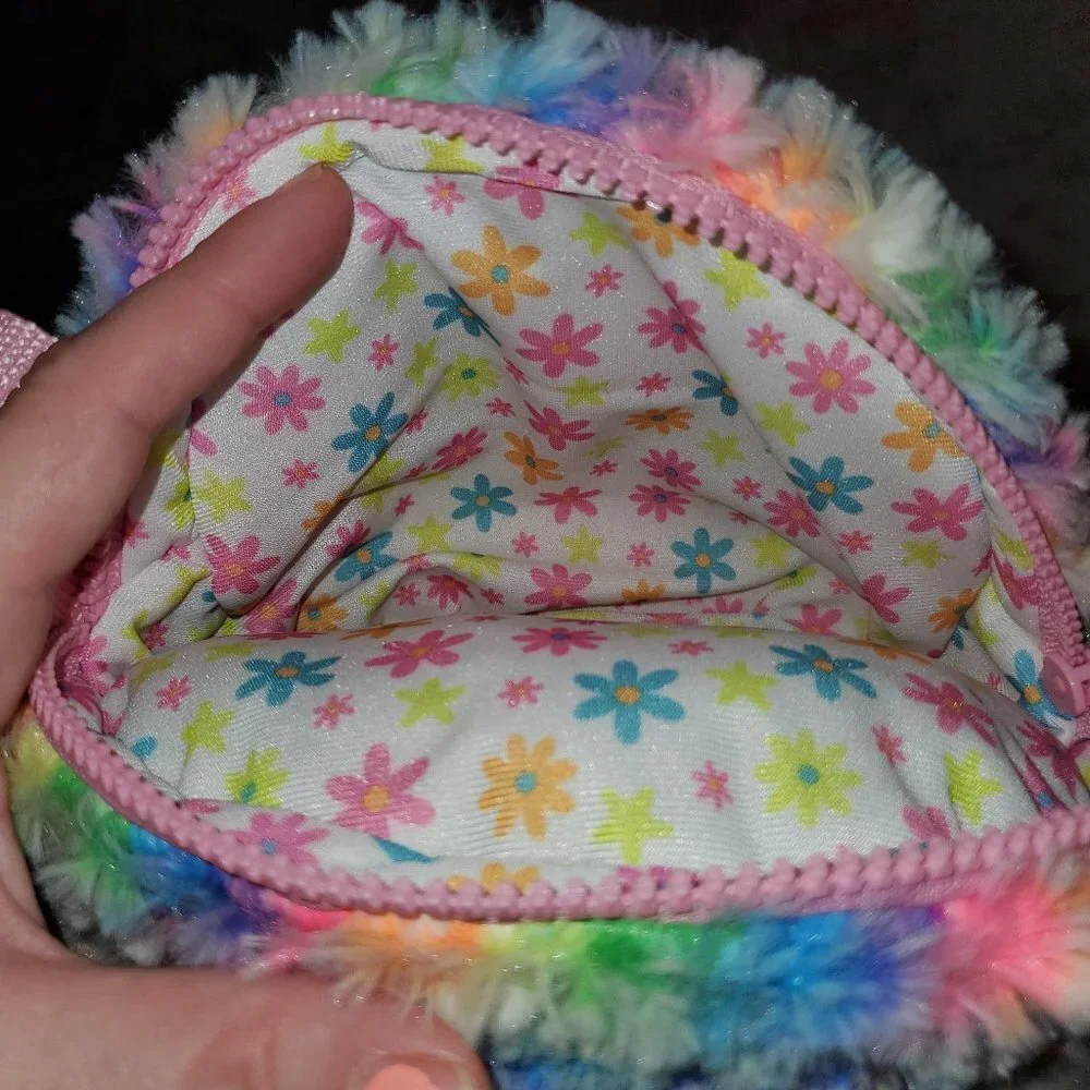 TY Rainbow Poodle Plush Fanny Waist Back || EUC